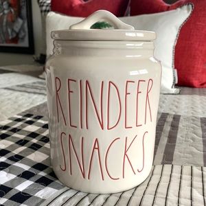 Rae Dunn ‘REINDEER SNACKS’ Christmas Canister
